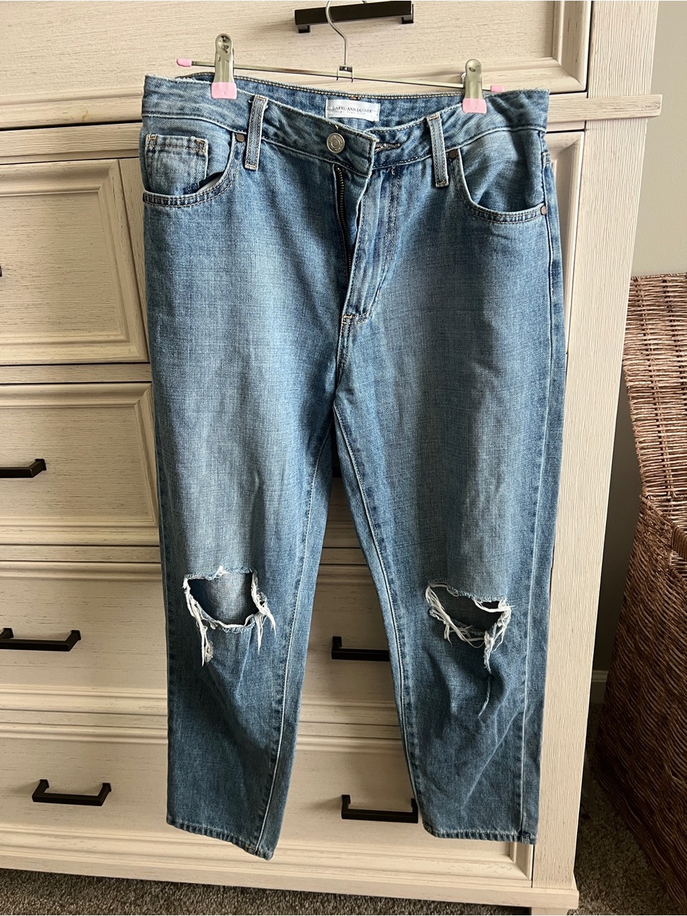 Daryl-Ann Denner Pink Lily Distressed Women's Jeans
